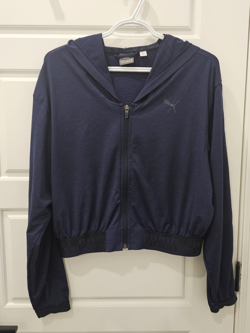 Puma Women's Hooded Bomber in Blue - Size Medium